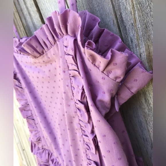 Marc By Marc Jacobs Sleeveless Ruffle Swiss Dot Dress in Dark Lavender size 0 - Picture 3 of 8